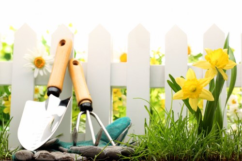 Eco-friendly landscaping project showing recycling and sustainability practices